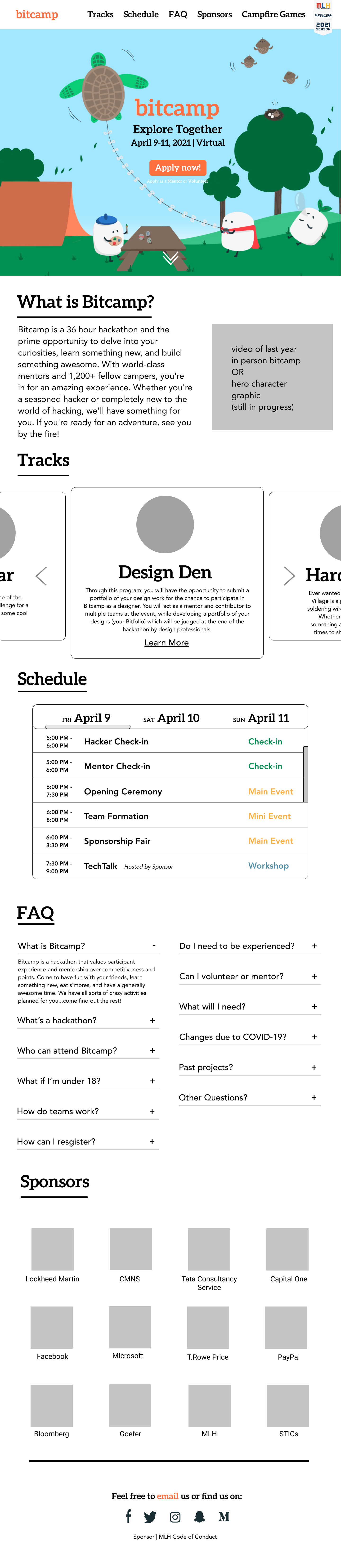 Bitcamp Website Desktop Wireframe