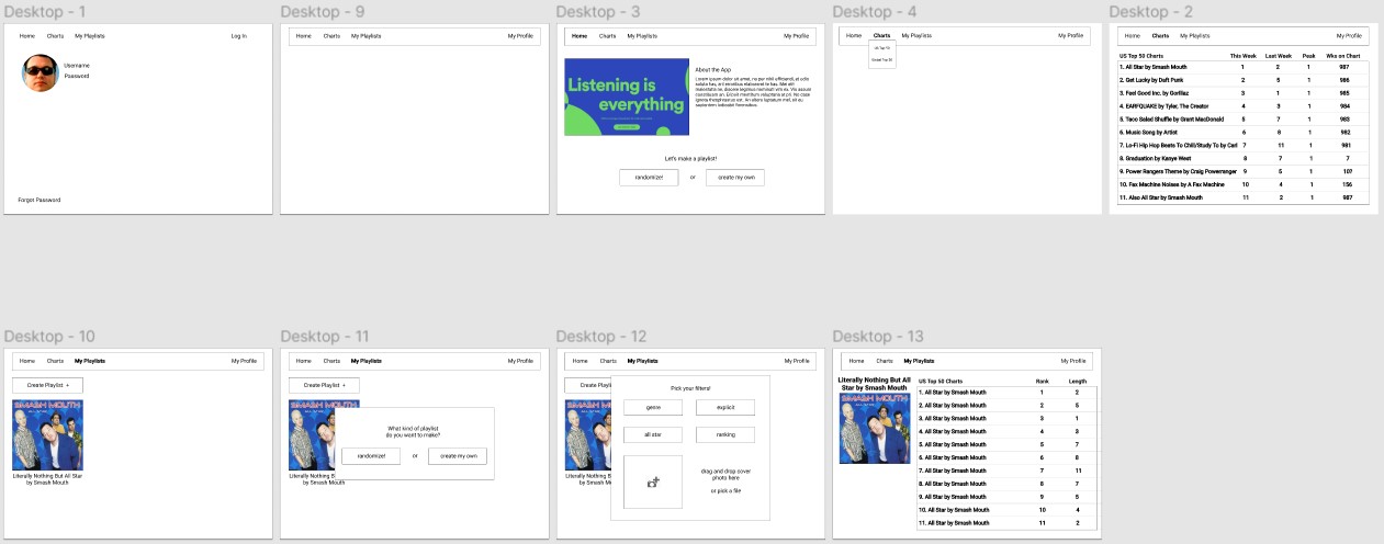 initial wireframe